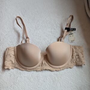 Aerie Lacey Tan Strapless Convertible Bra